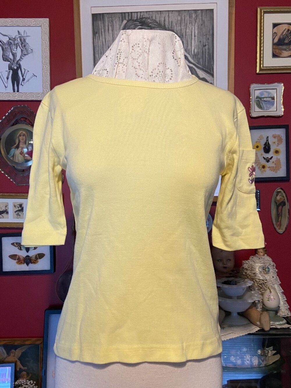 New Old Stock with Tags Banana Yellow Sherry Taylor Brand 100% Cotton 1990's